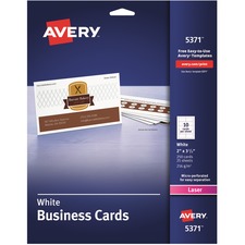 AVE5371 - Avery&reg; Printable Business Cards, Two-Sided Printing, 2" x 3-1/2", 250 Cards (5371)