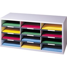 FEL25004 - Fellowes Literature Organizer - 12 Compartment Sorter, Dove Gray