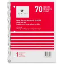 SPR83253 - Sparco Wirebound College Ruled Notebooks