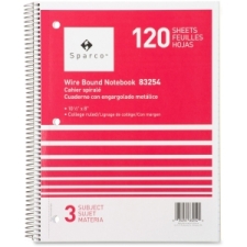 SPR83254 - Sparco Wirebound College Ruled Notebooks