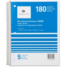 SPR83255 - Sparco Wirebound College Ruled Notebooks