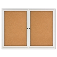 QRT2364 - Quartet Enclosed Cork 2-Door Framed Bulletin Brd