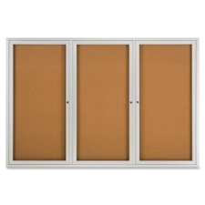 QRT2367 - Quartet Framed 3-door Enclosed Cork Bulletin Brd