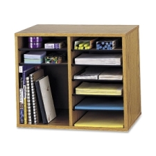 SAF9420MO - Safco Adjustable 12-Slot Wood Literature Organizer