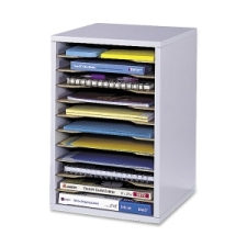 SAF9419GR - Safco Adjustable Vertical Wood Shelf Organizer