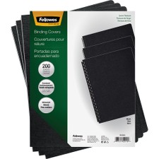 FEL52115 - Fellowes Expressions&trade; Linen Presentation Covers - Oversize, Black, 200 pack