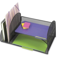 SAF3264BL - Safco Onyx 2 Upright/2 Tray Mesh Desk Organizer