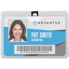 AVT75456 - Advantus Horizontal Badge Holder with Clip