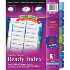 AVE11320 - Avery&reg; Customizable Table of Contents Double-Column Dividers, Ready Index(R) Printable Section Titles, Preprinted 1-16 Multicolor Tabs, 1 Set (11320)
