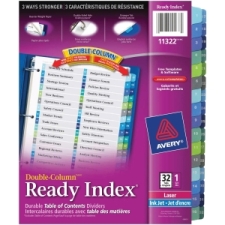 AVE11322 - Avery&reg; Customizable Table of Contents Double-Column Dividers, Ready Index(R) Printable Section Titles, Preprinted 1-32 Multicolor Tabs, 1 Set (11322)
