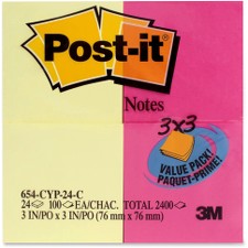 MMM654CYP24C - 3M Plain Mixed Pack Notes