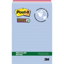 MMM6603SSNRPC - Post-it&reg; Super Sticky Lined Recycled Notes