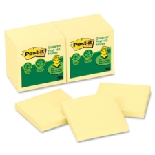 MMMR330RP12YW - Post-it Greener Pop-up Notes, 3 in x 3 in, Canary Yellow
