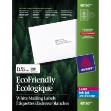 AVE48160 - Avery&reg; EcoFriendly Address Labels, Permanent Adhesive, 1" x 2-5/8", 750 Labels (48160)
