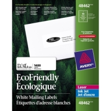AVE48462 - Avery&reg; EcoFriendly Address Labels, Permanent Adhesive, 1-1/3" x 4", 1,400 Labels (48462)
