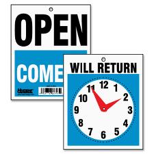 USS9381 - U.S. Stamp & Sign Will Return Sign with Clock Hand