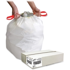 GJO01229 - Genuine Joe White Flex Drawstring Trash Liners