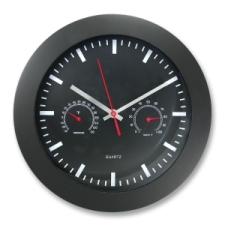 AOP6990 - Artistic 12" Round Wall Clock w Temp/Humidity Gauge