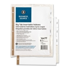 BSN16477 - Business Source Tear-resistant Clear Tab Index Dividers