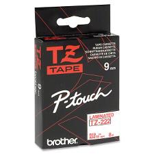 BRTTZE222 - Brother TZe Red on White Label Tape