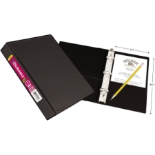 AVE17167 - Avery&reg; Mini Durable View Binder, 1" Round Rings, 175-Sheet Capacity, 5-1/2" x 8-1/2", DuraHinge(R), Black (17167)