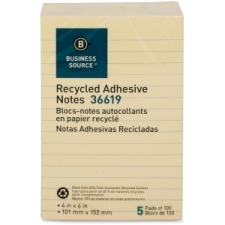 BSN36619 - Business Source Yellow Adhesive Notes