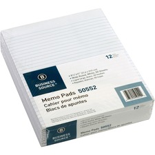 BSN50552 - Business Source Glued Top Ruled Memo Pads - Letter
