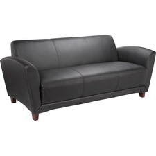 LLR68950 - Lorell Reception Collection Black Leather Sofa