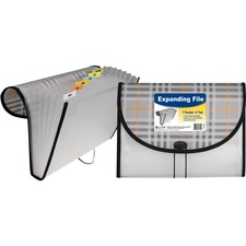 CLI58012 - C-Line Elastic Closure Plaid 7-Pocket Expanding File