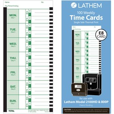 LTHE8100 - Lathem Thermal Time Clock Weekly Attendance Cards