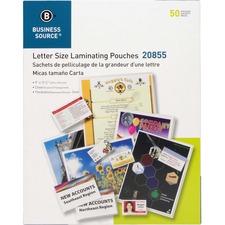 BSN20855 - Business Source 5 mil Clear Laminating Pouches