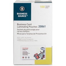 BSN20861 - Business Source 5 mil Business Card Laminating Pouches