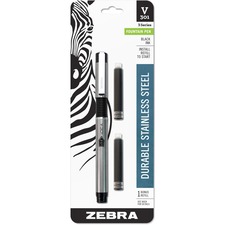 ZEB48111 - Zebra Pen V-301 Stainless Steel Fountain Pens