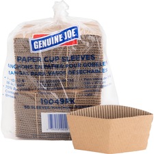 GJO19049PK - Genuine Joe Protective Corrugated Hot Cup Sleeves