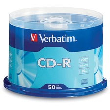 VER94691 - Verbatim CD-R 700MB 52X with Branded Surface - 50pk Spindle