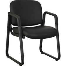 LLR84577 - Lorell Black Leather Guest Chair