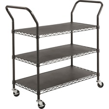 SAF5338BL - Safco 3-shelf Wire Utility Cart