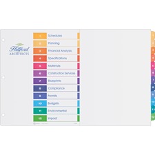 AVE11149 - Avery&reg; Customizable Table of Contents 11" x 17" Dividers, Ready Index(R) Printable Section Titles, Preprinted 1-12 Multicolor Tabs, 1 Set (11149)
