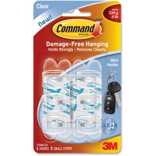 MMM17006CLRC - Command Mini Clear Hooks with Clear Strips
