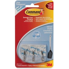 MMM17067CLRC - Command Small Clear Wire Hooks with Clear Strips