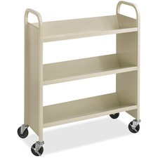 SAF5358SA - Safco Steel 3-Shelf Single-Sided Book Carts