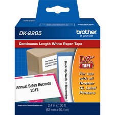 BRTDK2205 - Brother Continuous Length White Film DK Tape