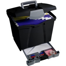 STX61513B04C - Storex Portable File Boxes w/Supply Drawer
