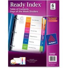 AVE13152 - Avery&reg; Ready Index Customizable Table of Contents Classic Multicolor Dividers