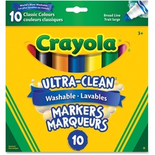 CYO567910 - Crayola 10-Colour Ultra-Clean Washable Markers Set