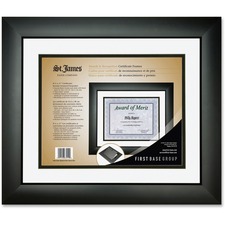 FST83910 - First Base Tuxedo Black Double Matte Certificate Frame