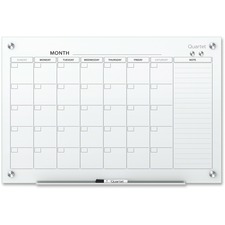 QRT20078 - Quartet Infinity Magnetic Glass Dry-Erase Calendar Board - 3' x 2'