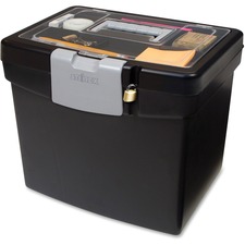 STX61504B03C - Storex Portable File Box with Top Organizer