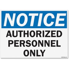 USS5492 - U.S. Stamp & Sign OSHA Notice Auth Prsnl Only Sign