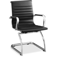 LLR59539 - Lorell Modern Chair Mid-back Leather Guest Chairs - 2/CT